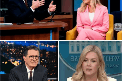 😳 Stephen Colbert Tries to Publicly Mock Karoline Leavitt With Brutal Comedy Jabs on Live TV – But She Fires Back With Calm, Sharp Intelligence That Leaves Him Speechless and the Audience on Their Feet 👏🔥🎤