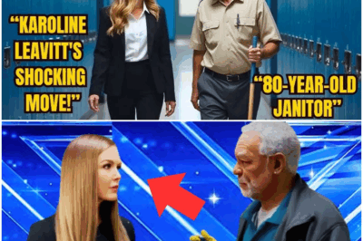 Karoline Leavitt Discovers Her Old High School Janitor Still Working at 80—And Her Next Move Leaves the Entire Town Stunned! Wearing a simple blazer, Karoline quietly walked alone into her old high school gymnasium, hoping only to revisit the roots that had shaped her. But when she glanced down the hallway and unexpectedly spotted a beloved, familiar face still quietly mopping the floors… at 80 years old, Karoline Leavitt stood frozen—staring at a man long forgotten by many—and made a decision… no one could have seen coming. What happened next left teachers, classmates, and the entire town in awe… as a silent hero finally received the recognition he had… never dared to expect