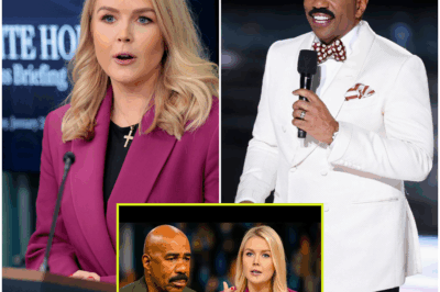BREAKING: Steve Harvey Breaks Down in TEARS After Karoline Leavitt’s Shocking Message—What She Said Has Him Shaken to His Core! The Truth Behind This Heart-Stopping Moment Will Leave You Breathless. Don’t Miss the Full Story!