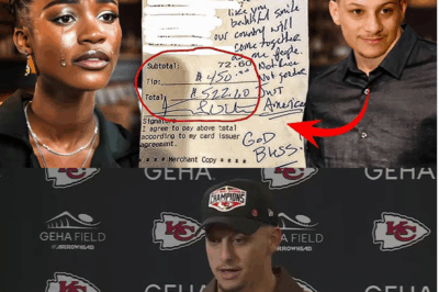 Black Waitress Serves Patrick Mahomes, Saw Note on Check, and Burst into Tears.  After a meal at a restaurant , Patrick Mahomes was moved by the exceptional service of a black waitress, and then he left a note that brought tears to her eyes.