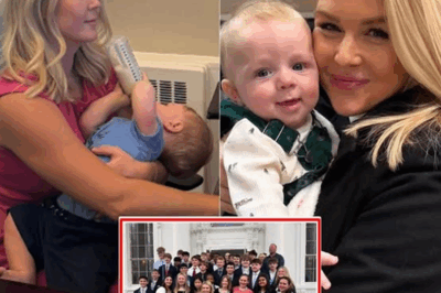 “UNEXPECTED DRAMA: Karoline Leavitt Shares Sweet Baby Photo From Work, But It’s What’s Hiding in the Background That’s Causing a Media Frenzy—The Truth Uncovered!”