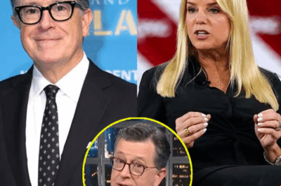 UNBELIEVABLE: Pam Bondi DROPS A BOMB on Stephen Colbert LIVE—Audience Gasped as Segment Spirals Into Chaos!”