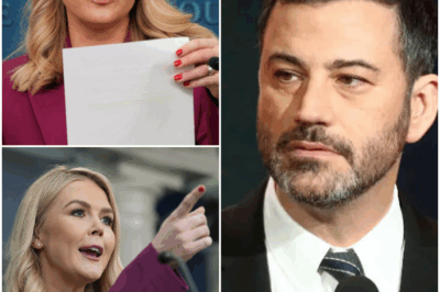 “Chaos Erupts on Jimmy Kimmel Live!—Karoline Leavitt Kicked Off After Exposing Bombshell Secrets That Left the Studio Stunned!” What was supposed to be a routine interview on Jimmy Kimmel Live! quickly descended into chaos when Karoline Leavitt dropped a series of bombshell secrets no one saw coming. The explosive revelations left the studio in shock, and Leavitt was unexpectedly kicked off the set. Social media immediately exploded with reactions, sparking a massive debate about whether she went too far or finally exposed what others were too afraid to say. Is this the moment that brings Jimmy Kimmel’s career to a crossroads? Get the full story on this jaw-dropping confrontation below.