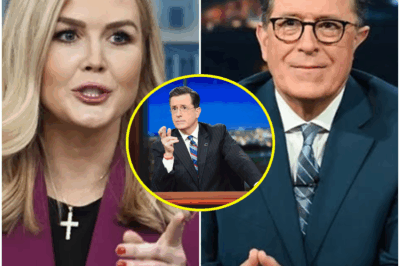 Karoline Leavitt SHOCKS Stephen Colbert with a Brutal Takedown—Her Live TV Moment Cut Short! Karoline Leavitt stunned Stephen Colbert with a scathing, fact-filled takedown during their live TV exchange, flipping the script on Colbert’s usual control of the conversation. The heated confrontation was abruptly cut short, leaving viewers in shock. What triggered this cultural clash, and why was Leavitt’s moment of triumph interrupted? Discover all the explosive details behind the shocking scene below! 👇👇👇