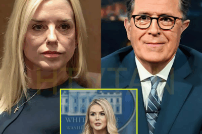 “TV SHOCKER: PAM BONDI TAKES DOWN STEPHEN COLBERT LIVE ON ‘THE LATE SHOW’—AUDIENCE GASP, COLBERT LEFT SPEECHLESS, PRODUCERS IN PANIC AS SEGMENT TURNS CHAOTIC!”