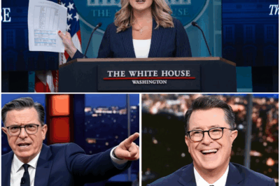 EXPLOSIVE REVEAL: Karoline Leavitt’s Shocking Mic-Drop Moment STUNS Stephen Colbert—Behind-the-Scenes Chaos Exposes Late-Night’s Vulnerability! 💥In an unpredictable twist that no one saw coming, Karoline Leavitt completely flipped the script during her appearance on The Late Show. What began as a casual segment between Colbert and his guest quickly spiraled into an unforgettable, jaw-dropping moment when Leavitt unleashed a truth that hit hard. Colbert, known for his quick wit, was left speechless. But the real shock came backstage—where chaos erupted as the production team scrambled to manage the aftermath of the fiery confrontation. Was this the moment late-night comedy’s invincibility was shattered? The debate over this showdown is only just beginning.