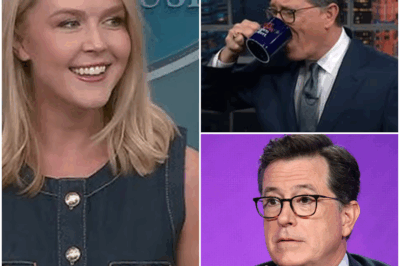 “Cultural Detonation LIVE: Karoline Leavitt Shuts Down Stephen Colbert in Fiery Clash—Producers Cut the Feed in Unbelievable TV Moment!” In an explosive moment on live TV, Karoline Leavitt completely flipped the script during her interview with Stephen Colbert, turning what was meant to be a lighthearted segment into an all-out verbal showdown. Armed with facts and a fearless attitude, Leavitt called out Colbert’s double standards and selective outrage, sending shockwaves through the studio. The producers scrambled to regain control, cutting the segment short amid a stunned audience. What caused the eruption, and why has this moment left the media world buzzing? Find out all the shocking details about this unforgettable TV clash!