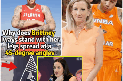 “SHOCKING REVEAL: Why Does Brittney Griner Stand with Her Legs Spread at a 45-Degree Angle? Caitlin Clark Drops THREE Explosive Hints That Could Change Women’s Basketball Forever!”