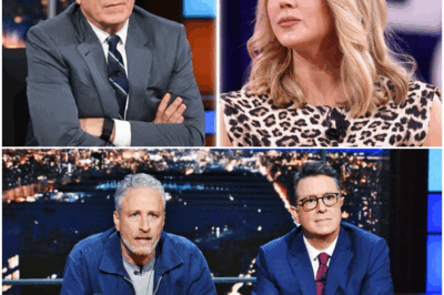 “SHOCKING TV SHOWDOWN: Stephen Colbert HUMILIATED Live on Air After Karoline Leavitt’s Brutal Response—‘YOUR BODY LANGUAGE JUST FILED FOR DIVORCE’ Backfires in Epic Fail! What was meant to be a routine roast on The Late Show turned into an unforgettable moment of public collapse for Colbert. After mocking Karoline Leavitt with a savage joke, she hit back with a question that destroyed his composure, leaving him speechless and his legacy hanging in the balance. The shocking silence that followed has the internet in flames—this moment will change everything you thought you knew about Colbert!”