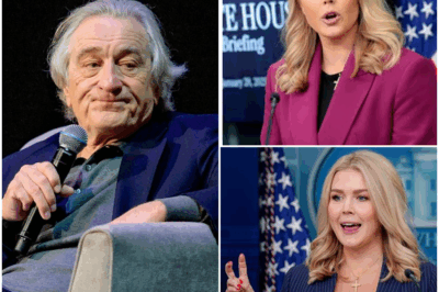 “EXPLOSIVE TV MOMENT: Robert De Niro SHUTS DOWN Karoline Leavitt in Jaw-Dropping Confrontation—What Happened Next Will SHOCK You!” In a stunning on-air clash, Robert De Niro obliterates Karoline Leavitt during a live interview that has left viewers reeling. The tense exchange, packed with heated words and unrelenting pressure, culminated in a moment of pure political theater. As De Niro’s powerful words rattled Leavitt, the media world is left questioning the future of political discourse on television. Was this a moment of reckoning or a dangerous escalation? Find out what happened next in this unforgettable TV showdown.