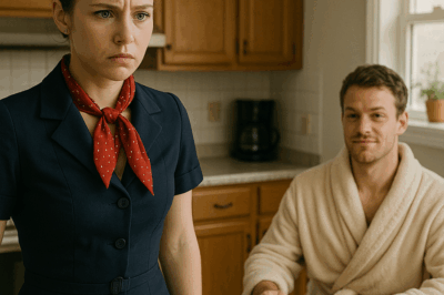 After the worst flight of my career, I couldn’t wait to forget the arrogant passenger who humiliated me in front of everyone. But the next morning, I walked into my childhood kitchen and found him sitting at the table… in my mother’s robe.