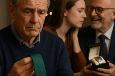 “He’s a CEO, Dad. You’re just… you,” my daughter said, handing me a $20 tie after gifting her father-in-law a watch worth more than my car. She was ashamed of my simple life. She didn’t know her “simple” dad was the anonymous owner of the company that held her father-in-law’s multi-million dollar business loan. When he called me the next day, begging for an extension, my answer made him turn pale… 