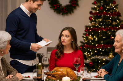 He Thought I’d Cry When He Served Me Divorce Papers at Christmas Dinner — But I Came Prepared…