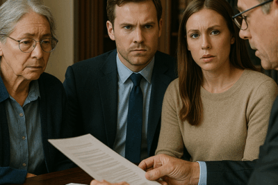 She Walked Into the Lawyer’s Office Prepared to Be Cast Aside, After Her Son and Daughter-in-Law Declared the Fortune Was Theirs Alone—But When the Documents Were Opened, the First Sentences Read Aloud Sent Shockwaves Through the Room, Leaving the Arrogant Heirs Speechless and the Widow Holding Back Tears of Vindication