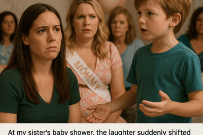 The Baby Shower Was Filled With Laughter Until Jokes About “Poor Choices” Targeted One Guest—But Before She Could Reply, Her Young Son Interrupted the Room With a Question That Exposed a Secret About His Aunt’s Husband. What He Said About “Uncle Mike’s Other Family” Left Faces Frozen and Glasses Untouched