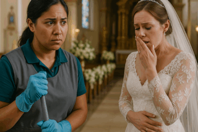 The Wealthiest Families Had Gathered for the Wedding of the Year, Surrounded by Orchids and Elegance. Yet Hidden in the Shadows, A Maid Cleaning the Church Heard the Bride’s Shocking Confession. Minutes Later, She Took Action No One Expected—And the Glamorous Celebration Collapsed Into Chaos, Becoming the Scandal of the Season. 😱