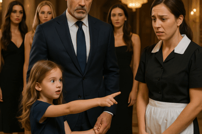 The billionaire expected his daughter to choose among glamorous women beneath crystal chandeliers. Instead, the seven-year-old shocked the room by pointing to someone no one considered: the maid quietly carrying a tray in the corner. What followed exposed truths about love, family, and the kind of woman a child trusts.