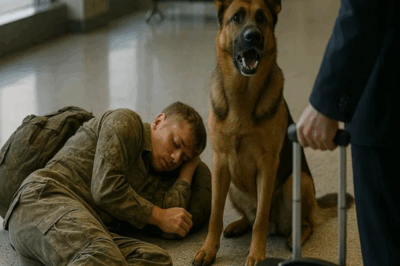People at the Airport Saw a Uniformed Man on the Ground — Then His Dog Barked at Anyone Who Got Close….