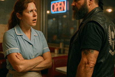 When a biker walked into her family diner, everyone else recoiled. She poured his coffee anyway. The following morning, the sound of engines thundered across Pineville—200 bikers filled every booth, every stool, every corner. The reason they came, and what unfolded after, left the entire town speechless and forever changed.