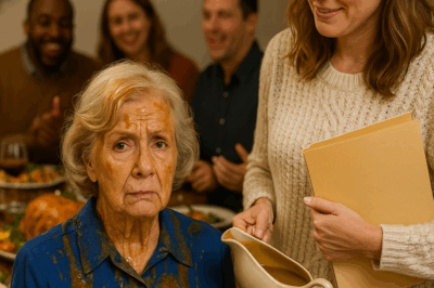 “Thanksgiving Dinner Turned Into Humiliation When My Daughter-in-Law Poured Hot Gravy Down My Dress, and the Whole Family Laughed.