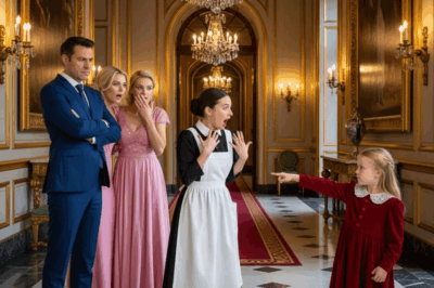 Billionaire businessman Richard Lancaster, a man used to commanding rooms and signing billion-dollar deals without hesitation, froze in disbelief. His daughter, Amelia, only six years old, stood at the center of the marble floor, her little finger pointing directly at Clara, one of the household maids.
