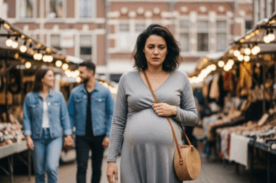 Eight months pregnant, Sophie braved the bustling market to buy the last baby essentials, her hand resting protectively on her swollen belly. She imagined her husband, Daniel, waiting at home, ready to embrace fatherhood. But then, through the lights and laughter, she saw him — hand in hand with another woman, smiling in a way he hadn’t smiled at her in months. Her world shattered in an instant. One trembling message sent from her phone made Daniel’s face go pale, his laughter die, and his world collapse in front of everyone. What happened next silenced the entire market…
