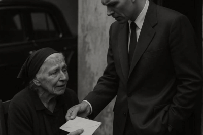 An elderly woman sat weeping over a cup of watery tea, her fridge empty, her pension gone after a single banking error. Abandoned by family, she begged heaven for a sign. Then came the sharp honk of a car outside. A stranger in a black suit stood at her door with her money — untouched, plus interest. But instead of leaving, he invited her into his car, driving her straight into a world of bright lights, humming sewing machines, and women at work. His shocking proposal was more than charity — it was a second life she never expected.