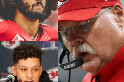 The Stadium Lights May Have Been Dark That Night, But the Shockwaves Were Blinding When Patrick Mahomes Shattered the Silence With a Warning No One Expected—‘The Moment Colin Kaepernick Joins This Team, I’m Out. Gone for Good!’ Gasps Echoed Across Kansas City As the Words Hung in the Air, A Threat That Could Redraw the Future of the Chiefs Forever; Yet Before the Dust Could Settle, Head Coach Andy Reid Stepped Forward, His Reply Cutting Like a Blade, Leaving Fans, Players, and Pundits Stunned, Asking the Same Electrifying Question: Had the NFL’s Golden Kingdom Just Reached Its Breaking Point?