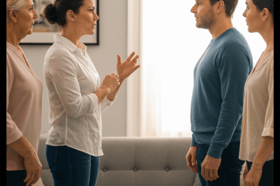 I stood in my own living room, my arms crossed tightly over my chest, my heart pounding with barely contained rage. My in-laws, my husband’s entire family, were gathered before me like some kind of self-appointed tribunal. My sister-in-law, Claire, the ringleader, stood smugly at the front, arms folded, chin lifted as if she had already won.