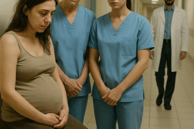 She Was Just a Young Mother, Hours Away From Giving Birth, Sitting Alone Outside the Maternity Ward With Nothing to Her Name Except a Small Silver Chain Clutched in Her Hand — Nurses Walked Past Without Stopping, Strangers Whispered, and Still She Waited in Silence, Pale and Trembling — Until One Doctor Entered the Hallway, Glanced at Her Face, and Suddenly Froze in Shock — What He Revealed About Her Identity Moments Later Stunned Everyone in the Hospital and Turned That Night Into a Story None of Us Would Ever Forget”