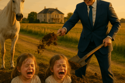 “Wealth, Cruelty, and a White Horse: Rich Businessman Caught Forcing His Young Twin Daughters Into the Ground in a Disturbing Act He Called a ‘Game’ — But the Family’s Horse Saw It All and Did Something So Unbelievable That It Stopped the Nightmare Cold and Shocked the Nation…”