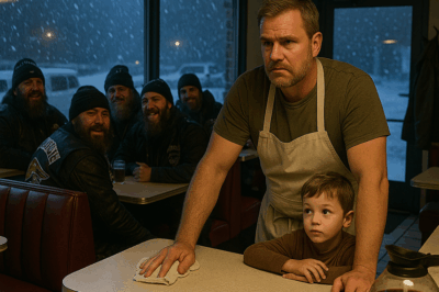 A Veteran Single Father Facing the Loss of His Beloved Diner Gave Shelter to Fifteen Freezing Bikers During a Blizzard—The Next Day, Over One Hundred Motorcycles Lined Up Outside. What the Outlaw Brotherhood Did Next Would Stun an Entire Town and Rewrite the Future of the Man Who Saved Them.