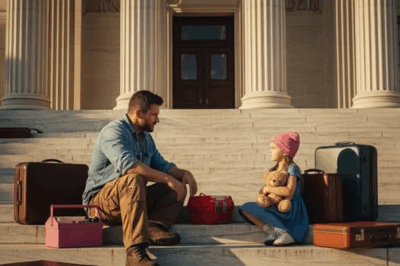 “On a Golden Autumn Afternoon, A Workman Met a Frail Girl Clutching a Teddy Bear. She Said, ‘Carry Me Up the Stairs and I’ll Tell You ONE Secret.’ He Thought It Was Child’s Play—But the Secret She Whispered Moments Later Shattered His Peace and Stunned Everyone Who Heard It.”