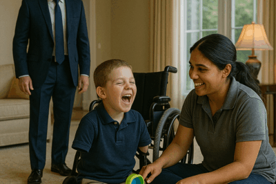 He Hired Her to Clean, But She Returned the Joy to His Armless Son