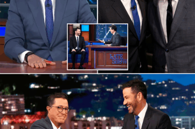 “Shockwaves Across Television: Jimmy Kimmel Joins Stephen Colbert on The Late Show—While Colbert Simultaneously Appears on Kimmel’s Brooklyn Broadcast in an Unprecedented Double Takeover, A Move So Bold It Has Fans Screaming, Executives Panicking, and Analysts Wondering If the Boundaries of Late Night Comedy Have Just Been Redrawn Forever”