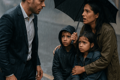 When a Storm Revealed the Past: A Billionaire Steps Into the Rain, Meets a Woman He Once Knew, Two Identical Children at Her Side, and a Truth He Never Dared Ask—Until the Night Everything Changed