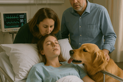 “They Were Saying Goodbye to Their Comatose Daughter When Her Dog Broke In, Triggering a Miracle Awakening. But Her First Words Didn’t Bring Relief—They Revealed a Shocking Secret About Her Twin Sister’s Death That Her Parents Never Expected, Leaving the Family Shattered Forever”