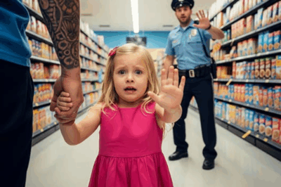 She looked like a normal child shopping with her dad. But in the cereal aisle, she raised her hand in a subtle way. Only one man—a veteran cop—recognized it as a cry for help. What he uncovered minutes later left the entire supermarket in shock.
