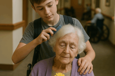 He was just a teenager with a backpack and a quiet smile, yet he carried a ritual far beyond his years.