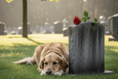 The Dog That Carried Flowers to the Grave of His Human Friend