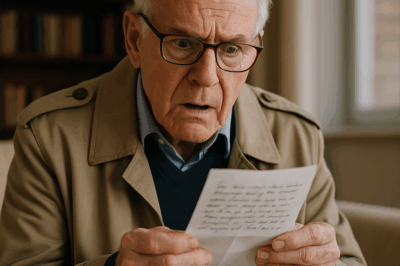 At eighty, he believed he was just a burden to his son—until a hidden note revealed a betrayal so dark it shook him to his core. His son was plotting to lock him away and steal his fortune. But on the day they came, he had his own plan.