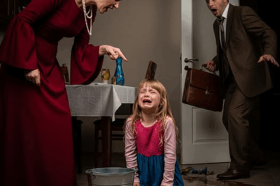 “She Knelt on the Cold Floor, Begging: ‘My Hand Hurts So Much!’ as Her Stepmother Towered Above, Dressed in Pearls and Rage. But When the Millionaire Father Suddenly Rushed In, the Shocking Words He Roared Changed Everything Forever.”