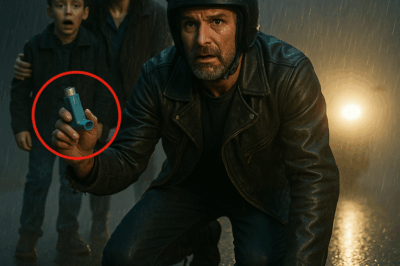 In the middle of a rain-soaked street, a scarred biker’s blood hit the pavement as he clutched a child’s inhaler rescued from the gutter. People saw danger in him—but that night, he became the only reason a little boy could breathe.