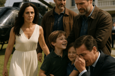 “Ex-Wife Lands in Helicopter After 16 Years—Billionaire Cries Uncontrollably as Two Kids Run to Another Man and Call Him ‘Dad’”