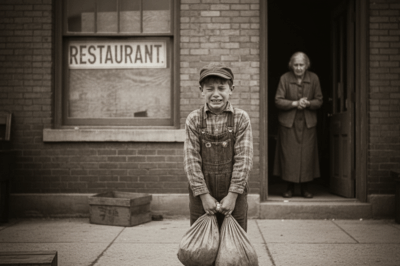 She Thought She Was Just Giving Away Leftovers — Years Later, the Poor Child Returned and Left Her Utterly Speechless