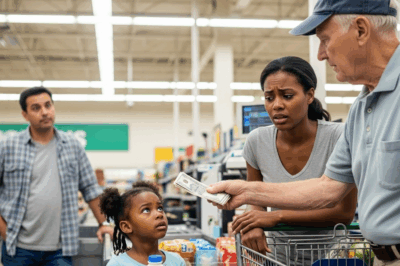 I watched a four-year-old girl clutch a bottle of milk like it was treasure—while a man behind her mother shouted, “Get a job!”