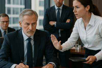 A Struggling Waitress Interrupted a Billionaire at the Very Moment He Was About to Sign a $100 Million Deal—But What She Revealed Left the Entire Boardroom in Shock, Stopped the Pens Cold, and Turned the Meeting Into the Most Explosive Twist of Betrayal, Loyalty, and Truth That High Society and the Business World Had Ever Witnessed in One Unforgettable Afternoon