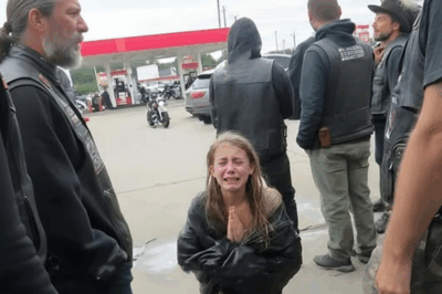 A crying teenage girl begged bikers at the gas station for protection, and everyone inside was already calling 911 thinking the bikers were harassing her.