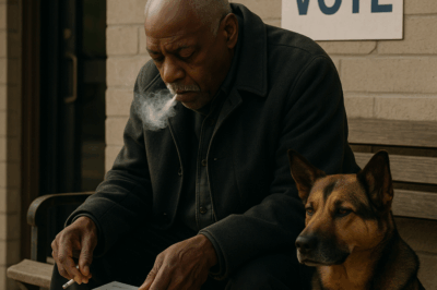 On the cracked concrete steps of a small-town polling station, a dog sits motionless—eyes fixed on the locked glass doors. Beside him, an aging poll worker carries a guilt he’s buried for decades. Every vote cast, every silence kept, ties back to a man long gone.