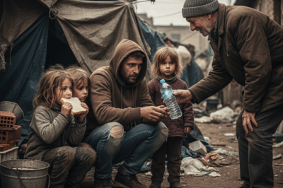 I’m Colton, 43, father of three. Just last year, we were living in a tent behind a gas station. My job was gone. Medical debt crushed us. My wife had left. Every day was survival.